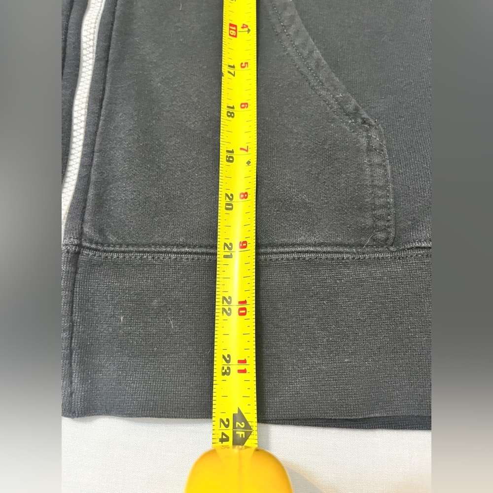 Retro North Face Women Black Hooded Zip Up Sweatshirt White Accent Sz M Outdoor - Picture 5 of 5